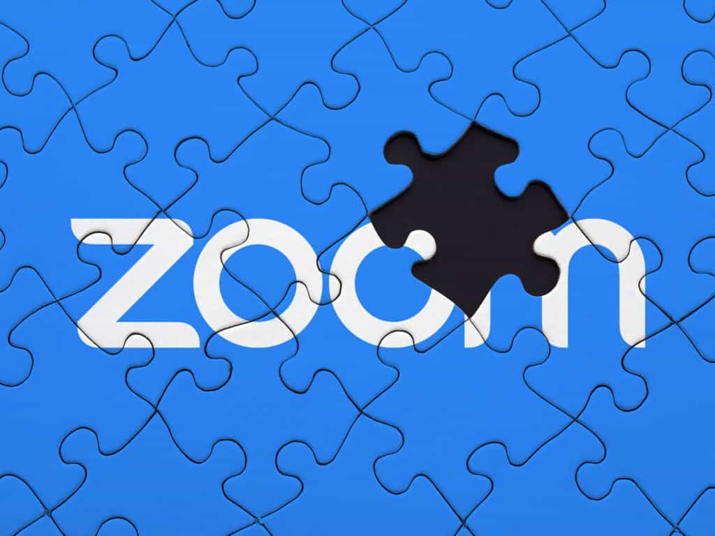 Zoom jigsaw with missing piece